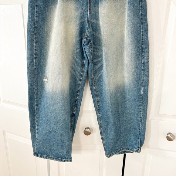 The Frankie Shop Tanner Bleach Wide Leg Jeans Worn Wash Denim Pants NWOT M - Picture 5 of 10